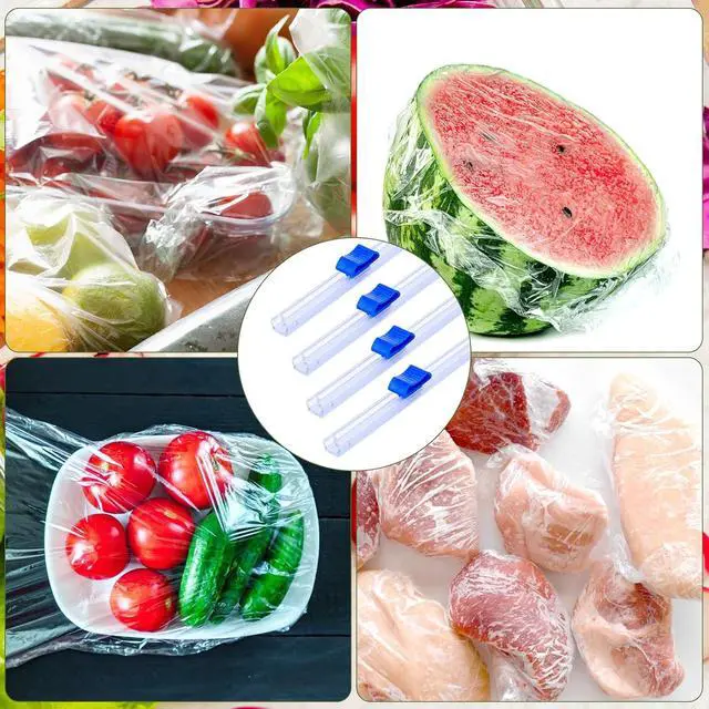 Alt view image 7 of 7 - Plastic Wrap Slide Cutter, 4 Pcs 13 Inch Wrapping Paper Cutter Slider Wrap Dispenser, Self-Adhesive Plastic Wrap Slide Cutter, Two Way Sliding Cutter Paper Slicer for Kitchen Office Supplies