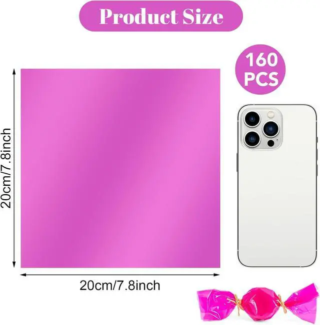 Alt view image 2 of 7 - woric 160PCS Colored Cellophane Sheets 7.8 x 7.8 Colored Cellophane Wrap