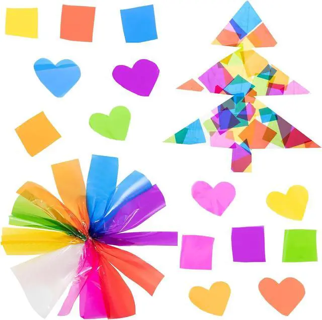 Alt view image 5 of 7 - woric 160PCS Colored Cellophane Sheets 7.8 x 7.8 Colored Cellophane Wrap