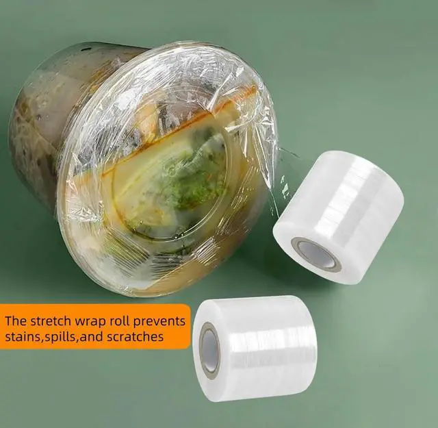 Alt view image 6 of 7 - Stretch Wrap Mini Roll, Clear Heavy Plastic Unheated Shrink Wrap Roll 1.96in*1300ft for Office for Packaging Bounding Storing Pallet Bottles cans
