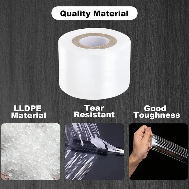 Alt view image 3 of 6 - 4 Pcs Mini Stretch Wrap Film, 1.57" x 656 FT Hand Stretch Wrap Roll, Mini Clear Unheated Shrink Wrap for Securing Small Bottles Jars Cans Tin Seal Packing & Gift Wrap Rolls
