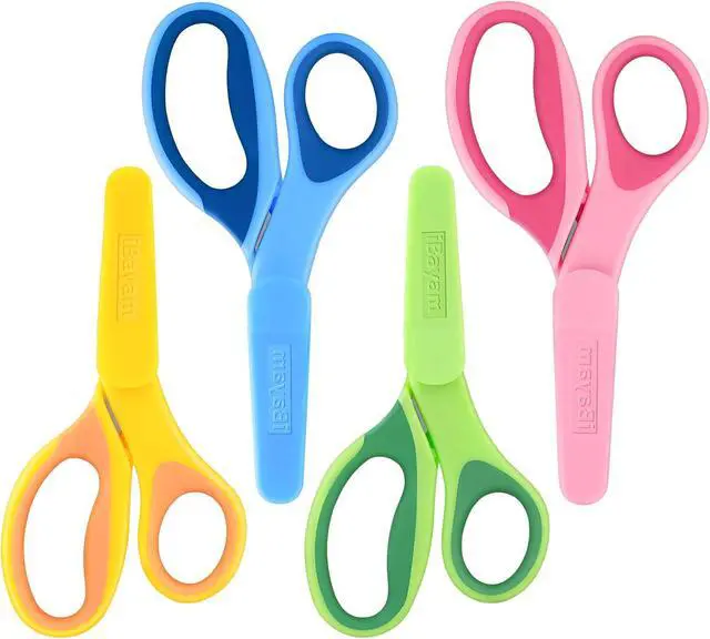 Alt view image 2 of 7 - iBayam 5" Kid Scissors Soft Grip, Blunt Tips, Right & Left Handed, 4 Colors