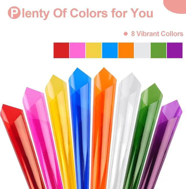 Alt view image 6 of 7 - PEASUG 120 Pcs Colored Cellophane Sheets for Crafts 7.5 x 7.5 Inches