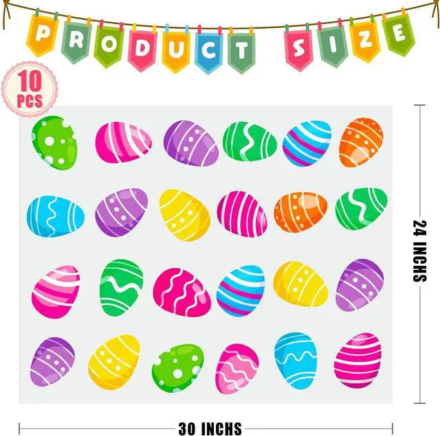 Alt view image 3 of 6 - CUDICY Easter Bags 10pcs Large Cellophane Bags 24x30 Inch Cellophane Wrap for Gift Baskets Clear Plastic Gift Wrapping