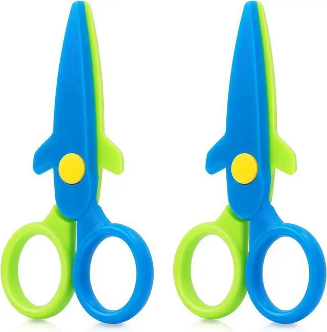 Main image of Asdirne Children Scissors, Kid Safety Scissor for Preschool Toddler, Arts & Crafts Safe Scissors Set, 2 Pack
