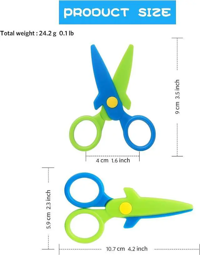 Alt view image 3 of 7 - Asdirne Children Scissors, Kid Safety Scissor for Preschool Toddler, Arts & Crafts Safe Scissors Set, 2 Pack