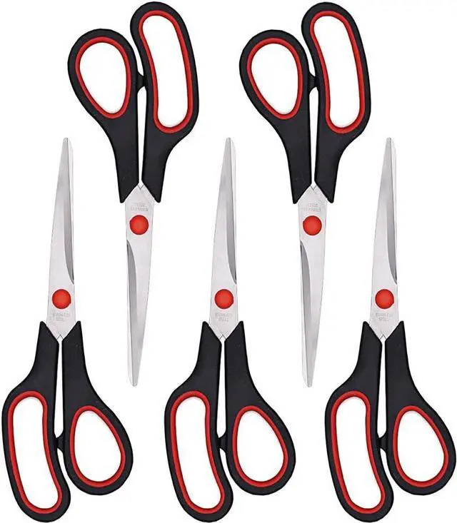 Main image of Scissors, Multipurpose office Scissors,8.5 Inch Ultra Sharp Shears, Comfort-Grip Handles Household scissorsSturdy Sharp Craft Supplies - Pack of 5, Right/Left Hande