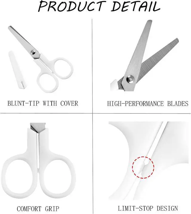 Alt view image 2 of 6 - Small Safety Scissors with White Cover, Perfect for Kids & Students, Blunt Tip Cutting Tools for Multipurpose, Office, Home, School, Cut Craft Supplies, 1-Pack