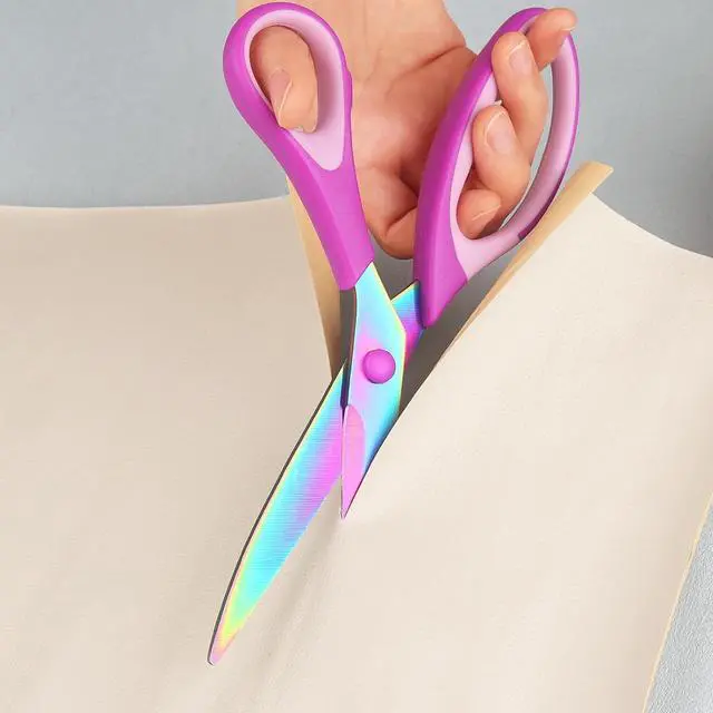 Alt view image 6 of 7 - Fabric Scissors, Dressmaking with Titanium Plated Stainless Steel, Tailor Scissors for Cutting Fabrics and Leather, Set of 2