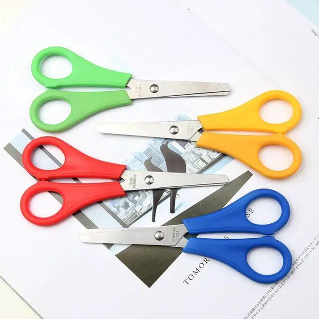 Alt view image 7 of 7 - 4 Sets of Children's Safety Scissors,Round Headed Plastic Scissors,Kindergarten Baby Handmade Scissors,Small Class art Enlightenment Training,Scissors