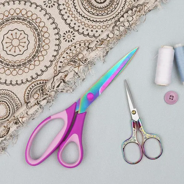 Alt view image 7 of 7 - Fabric Scissors, Dressmaking with Titanium Plated Stainless Steel, Tailor Scissors for Cutting Fabrics and Leather, Set of 2