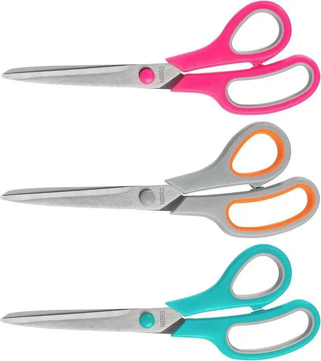 Main image of Scissors All Purpose,8.5'' Scissors for office Bulk 3-Pack Stainless Steel Sharp for Home School Sewing Fabric Craft Supplies