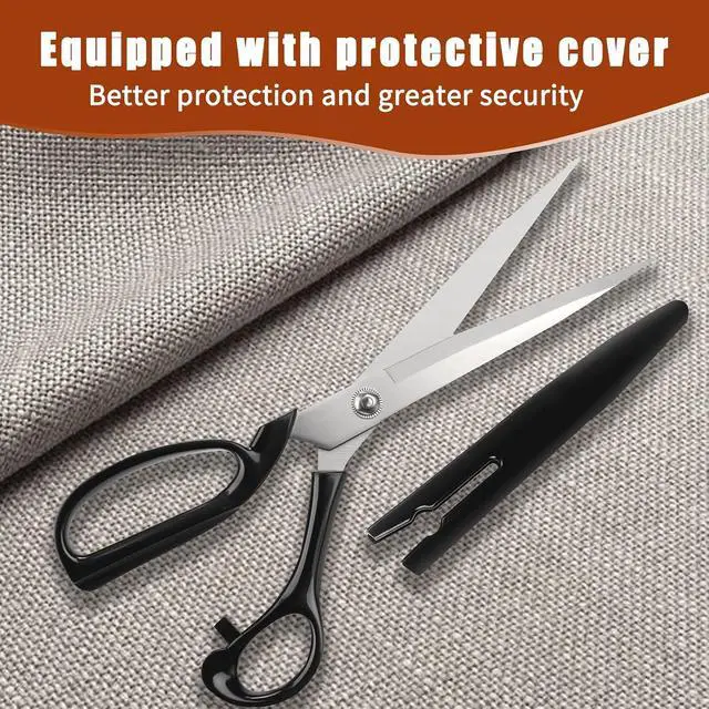 Alt view image 6 of 6 - 10Inch fabric scissors with protective cover,for Tailor Office Home