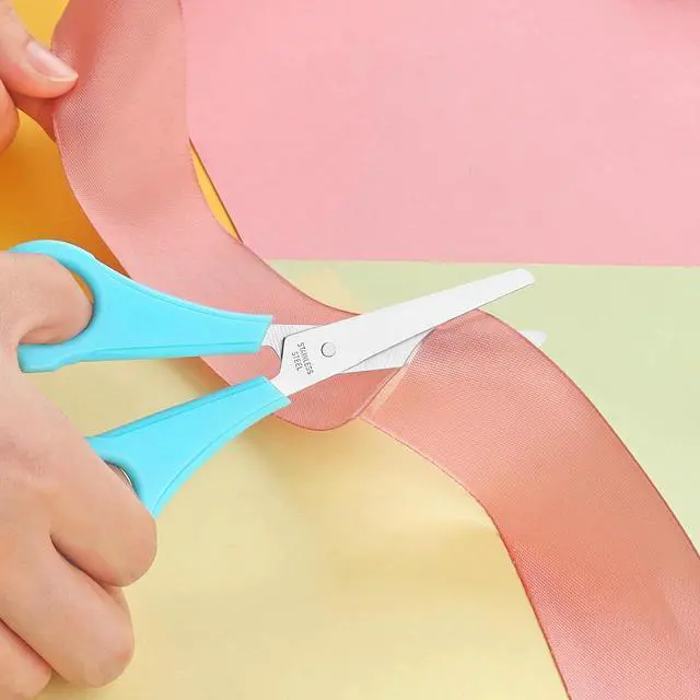 Alt view image 6 of 7 - Asdirne Kid Scissors, Blunt Tip Safety for Child, PreschoolerToddlers, Stainless Steel Blades with Centimetre Scale, More Accurate Cutting, Set of 6