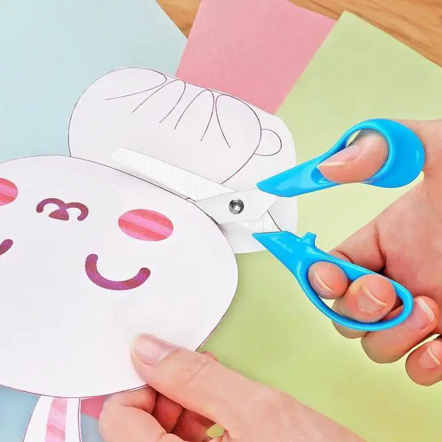 Alt view image 2 of 7 - Asdirne Kids Scissors, Children Scissors with Comfort Grip Handles, Safety Blunt Tip, 5 Inch, 3 Pack