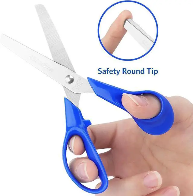 Alt view image 3 of 7 - Asdirne Kids Scissors, Children Scissors with Comfort Grip Handles, Safety Blunt Tip, 5 Inch, 3 Pack