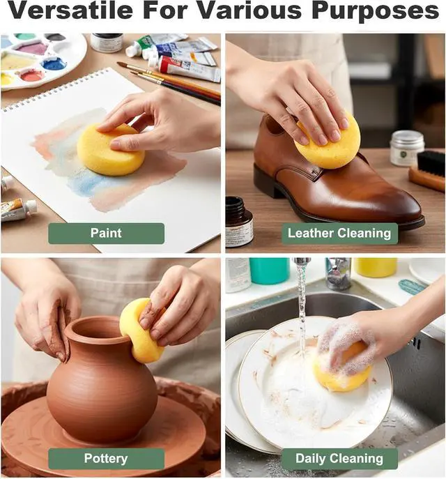 Alt view image 4 of 7 - 16Pcs Pottery Sponges for Clay, Clay Sponges for Pottery, Round Sponge