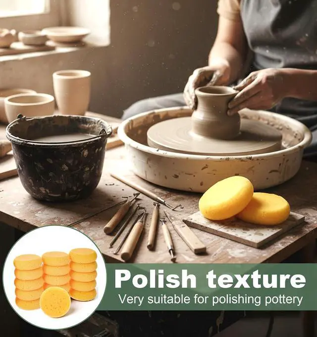 Alt view image 6 of 7 - 16Pcs Pottery Sponges for Clay, Clay Sponges for Pottery, Round Sponge