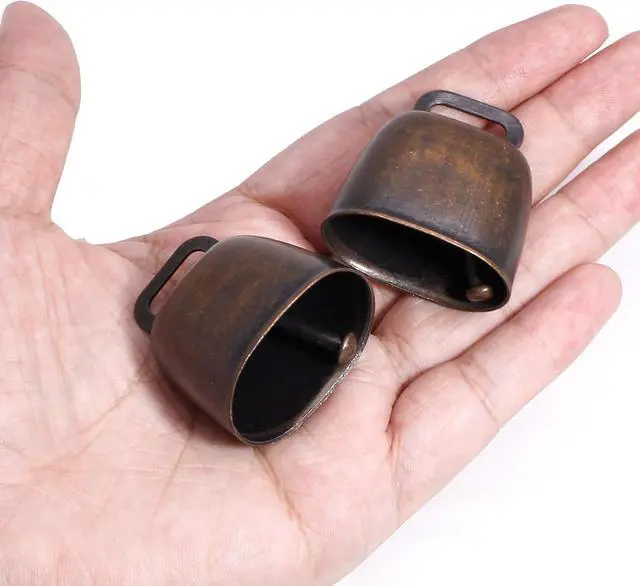 Alt view image 3 of 6 - Litoexpe 4Pcs Red Bronze Mini Cow Bells