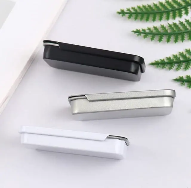 Alt view image 7 of 7 - 3 PCS Mini Metal Tin Box Containers, Slide Top, Rectangular, 3.15 x 1.34 x 0.4 Inch, Silver, Black, White, Modern Style, Storage Box