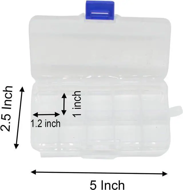 Alt view image 2 of 2 - Yansanido 4 Pcs 10 Grids 5 Inch x 2.5 Inch Adjustable Small Removable Clear Plastic Jewelry Organizer Divider Storage Box Jewelry Earring Tool Containers (4pack(10-Grid))