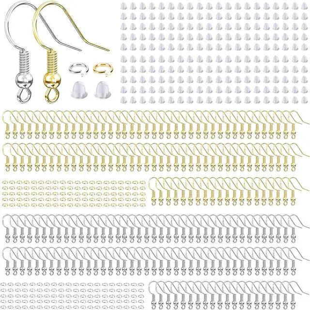 Main image of Hypoallergenic Earring Hooks for Jewelry Making, 600 Pcs Earring Making Kit