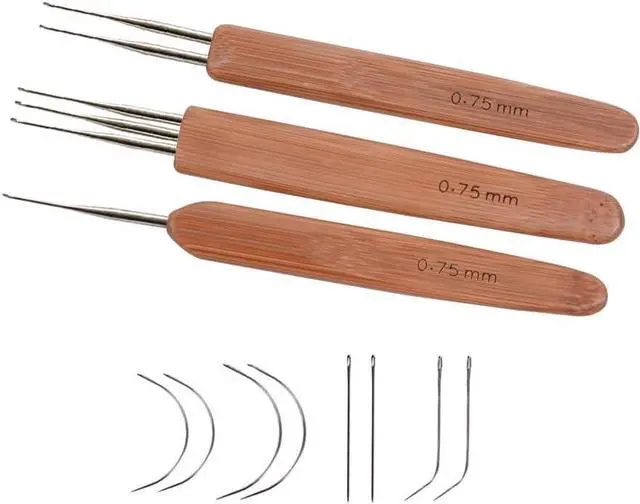Alt view image 2 of 7 - 3 Pcs/Set Dreadlock Crochet Hook for Hair Dreadlock Needle Tool for Braid Craft Dread Locks Crochet Needles 0.75mm (1 Hook 2 Hooks 3 Hooks)