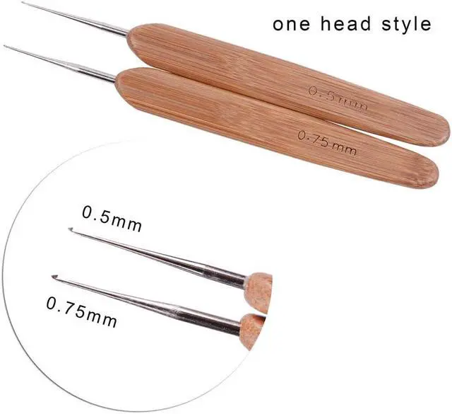 Alt view image 4 of 7 - 3 Pcs/Set Dreadlock Crochet Hook for Hair Dreadlock Needle Tool for Braid Craft Dread Locks Crochet Needles 0.75mm (1 Hook 2 Hooks 3 Hooks)