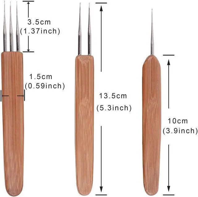 Alt view image 6 of 7 - 3 Pcs/Set Dreadlock Crochet Hook for Hair Dreadlock Needle Tool for Braid Craft Dread Locks Crochet Needles 0.75mm (1 Hook 2 Hooks 3 Hooks)