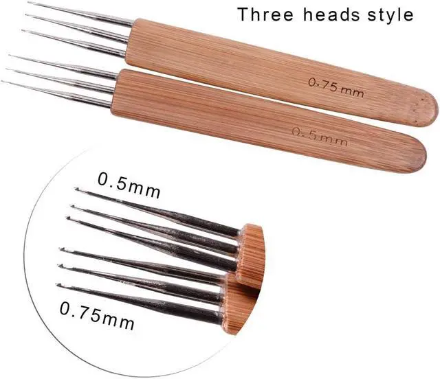 Alt view image 5 of 7 - 3 Pcs/Set Dreadlock Crochet Hook for Hair Dreadlock Needle Tool for Braid Craft Dread Locks Crochet Needles 0.75mm (1 Hook 2 Hooks 3 Hooks)