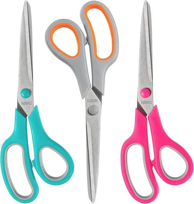 Alt view image 6 of 6 - Scissors All Purpose,8.5'' Scissors for office Bulk 3-Pack Stainless Steel Sharp for Home School Sewing Fabric Craft Supplies