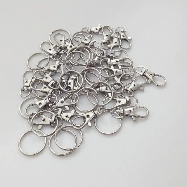 Alt view image 6 of 7 - 60 Pcs Premium Swivel Lanyard Snap Hook with Key Rings, Metal Lobster Clasp Keychain Hooks for Lanyard Crafting
