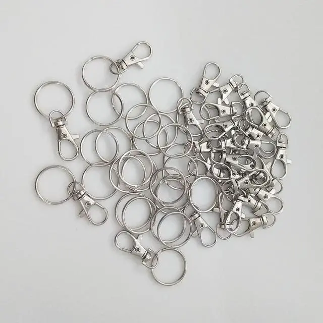Alt view image 7 of 7 - 60 Pcs Premium Swivel Lanyard Snap Hook with Key Rings, Metal Lobster Clasp Keychain Hooks for Lanyard Crafting