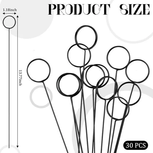 Alt view image 2 of 7 - Hotop 30 Pcs Flower Card Holder Picks Metal Wire Picture Holders, Black