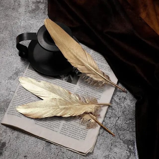 Alt view image 4 of 7 - Larryhot Large Gold Goose Feathers Bulk for Crafts,60Pcs,6-8inch