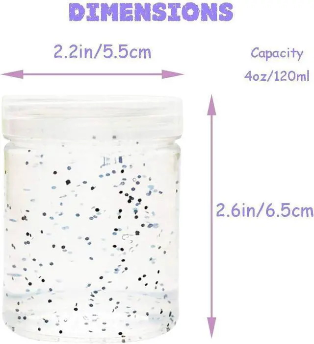 Alt view image 2 of 7 - 20 Pack 4oz Clear Slime Containers,Round Plastic Cosmetic Jars with Lids
