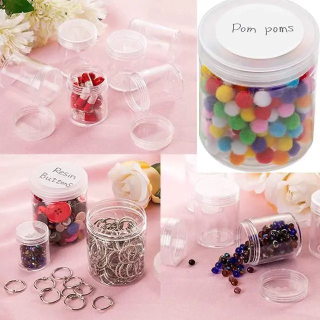 Alt view image 7 of 7 - 20 Pack 4oz Clear Slime Containers,Round Plastic Cosmetic Jars with Lids