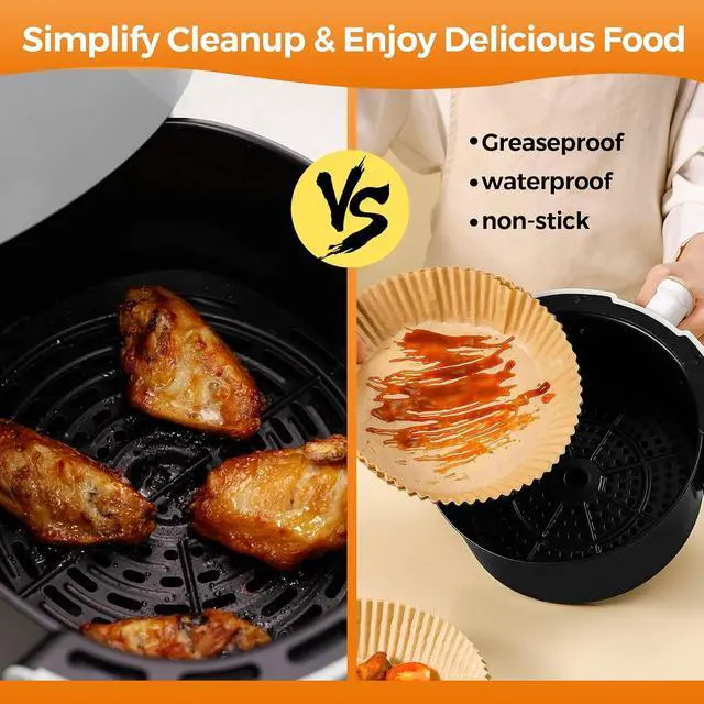 Alt view image 4 of 7 - Air Fryer Liners Disposable, 100Pcs Parchment Paper 6.5" Round for 3-5QT