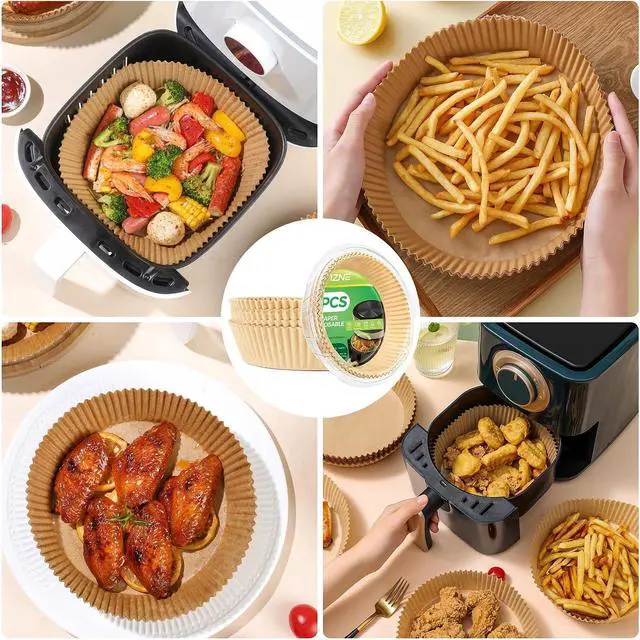 Alt view image 6 of 7 - Air Fryer Liners Disposable, 100Pcs Parchment Paper 6.5" Round for 3-5QT