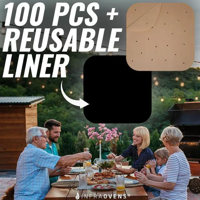 Alt view image 5 of 6 - Parchment Paper Sheets for Ninja Air Fryer Pro XL 6-in-1 6.5 qt, Extra Large Square Liners for Air Fryer, Natural Unbleached Pre Cut Square Paper Liners for Airfryers, Toaster Ovens, and Oven Trays