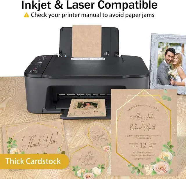 Alt view image 3 of 7 - Goefun 90lb 24 Sheets Parchment Cardstock 8.5 x 11 Textured Printer Paper