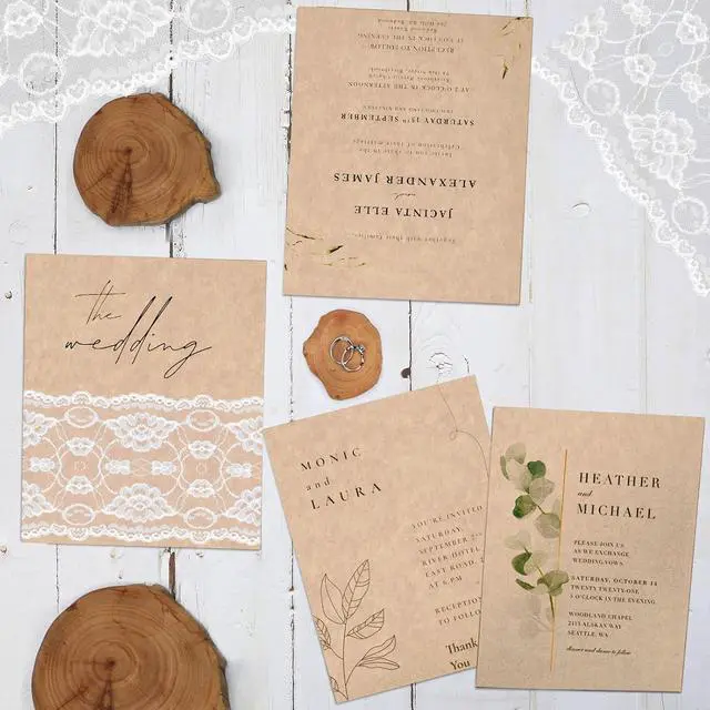 Alt view image 5 of 7 - Goefun 90lb 24 Sheets Parchment Cardstock 8.5 x 11 Textured Printer Paper