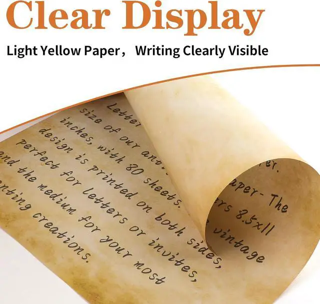 Alt view image 3 of 7 - 80 Sheets Vintage Paper, 8.5"x11" Letter Size Printer Parchment Paper