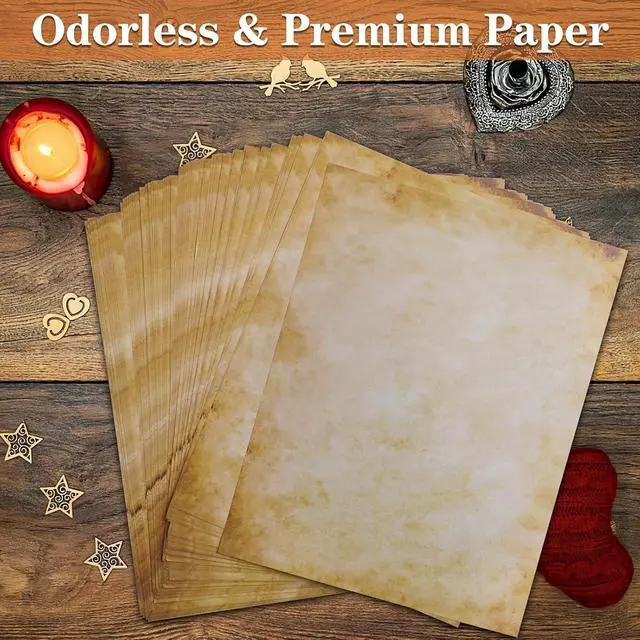 Alt view image 7 of 7 - 80 Sheets Vintage Paper, 8.5"x11" Letter Size Printer Parchment Paper