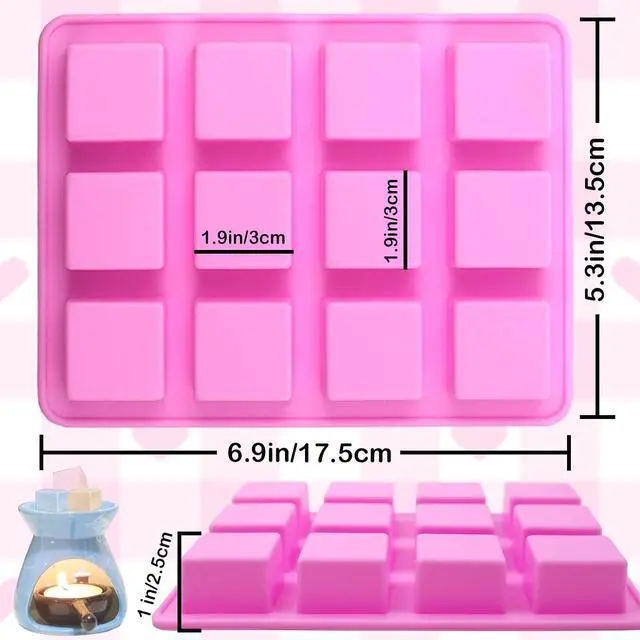 Alt view image 2 of 7 - Wax Melts Molds Silicone,Square Candle Mold Silicone Molds for Wax Melts