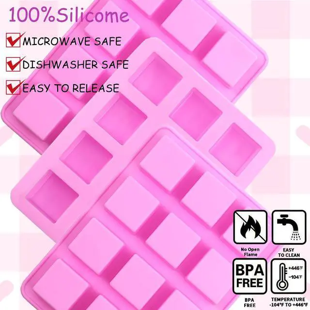 Alt view image 3 of 7 - Wax Melts Molds Silicone,Square Candle Mold Silicone Molds for Wax Melts