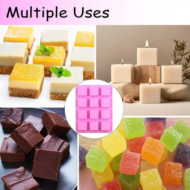 Alt view image 5 of 7 - Wax Melts Molds Silicone,Square Candle Mold Silicone Molds for Wax Melts