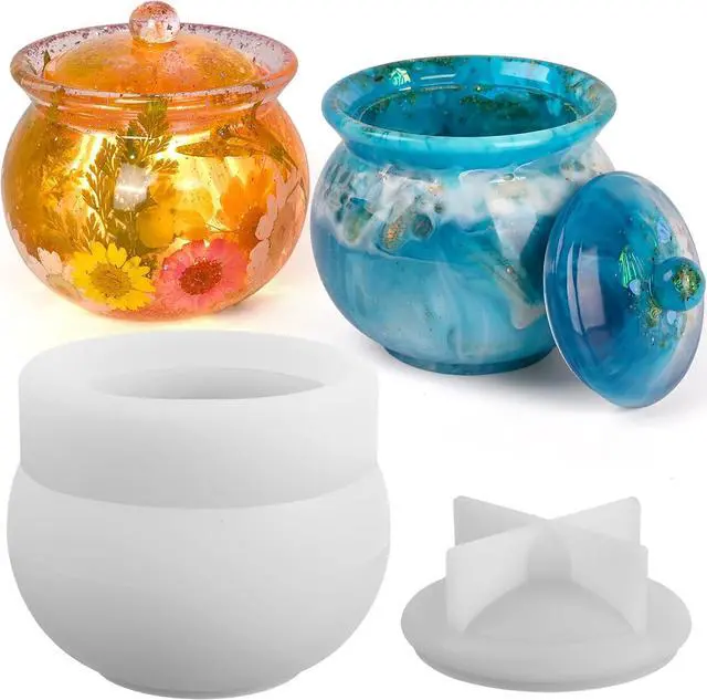 Main image of Actvty Jar Silicone Molds, Jar Resin Molds with Lid, Epoxy Molds for DIY Jewelry Storage Box,Candle Holder,Candy Container, Epoxy Resin Casting Craft Gifts