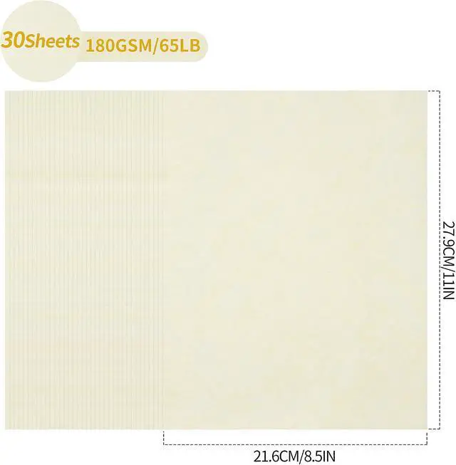 Alt view image 2 of 6 - 30 Sheets Creamy White Parchment Paper 65lb Thick Vintage Paper 8.5×11in