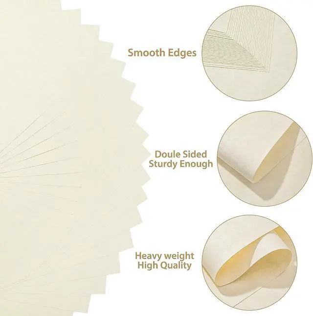 Alt view image 3 of 6 - 30 Sheets Creamy White Parchment Paper 65lb Thick Vintage Paper 8.5×11in